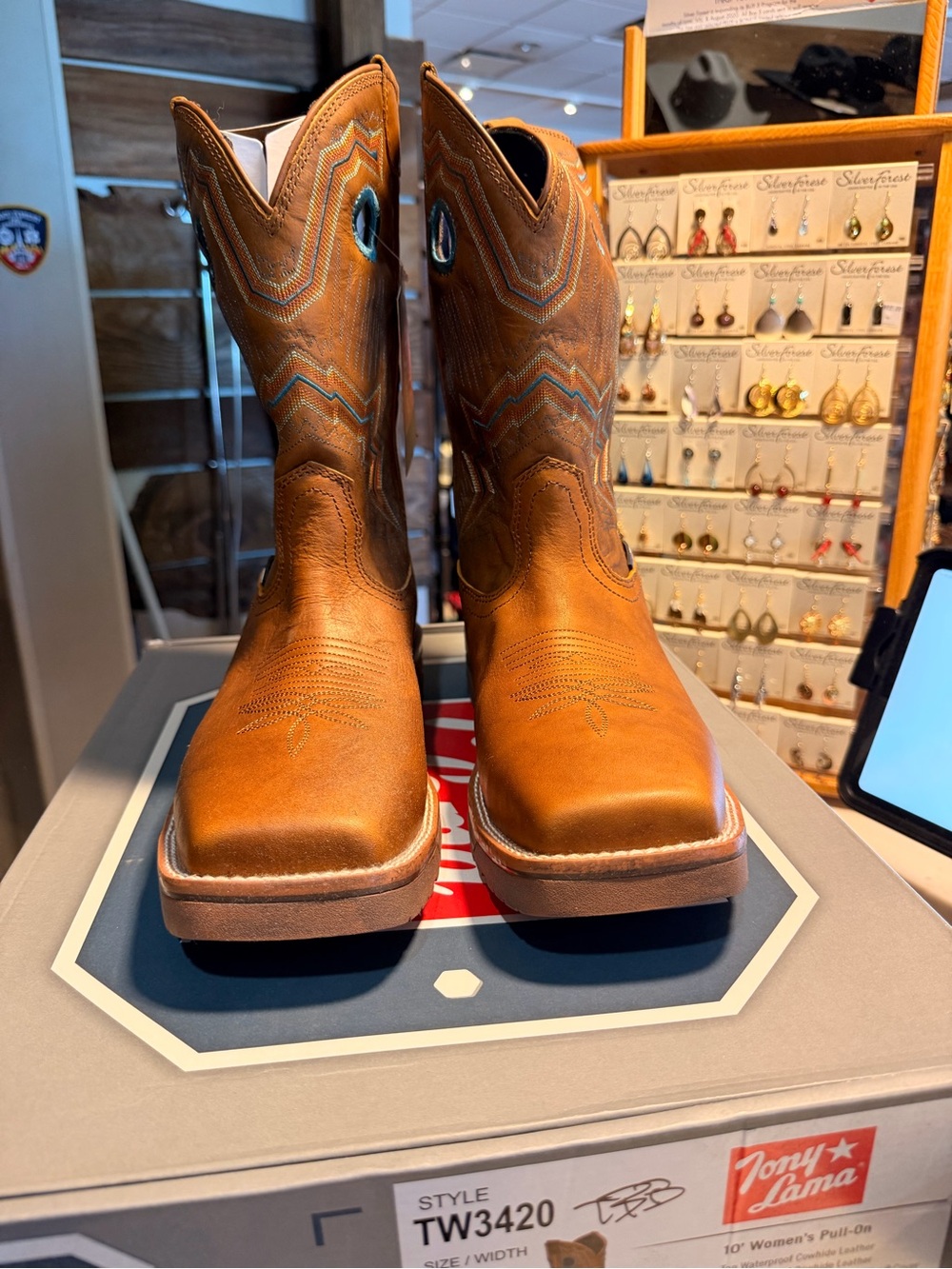 Women’s Tony Lama ladies Tan Leather Cowboy Work Boots size 10